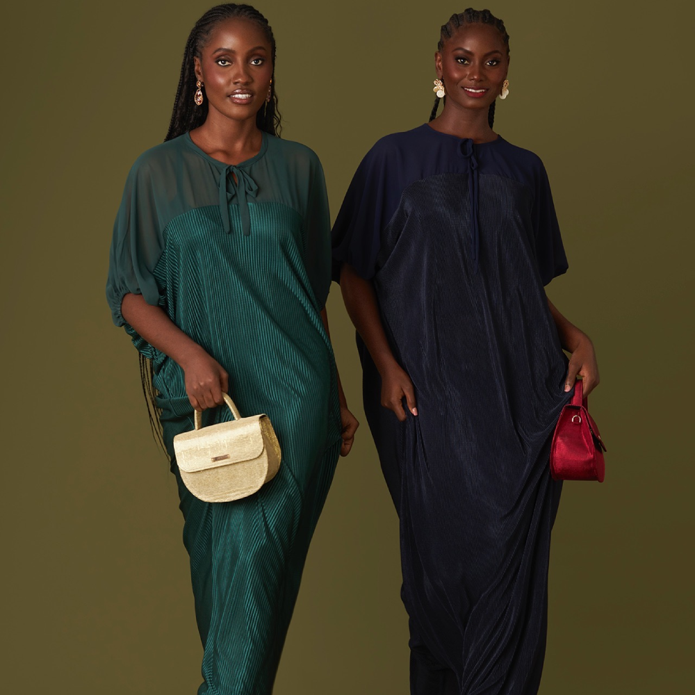 Explore effortless style with the two-tone tie neck kaftan, the perfect dress online for elegance and comfort. Shop now!