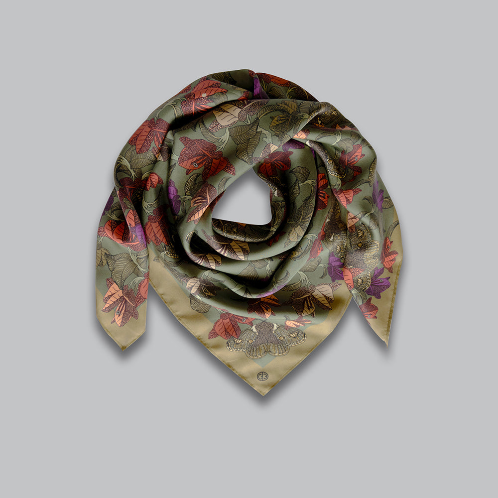 Under Bougainvillea Silk Scarf creepers, camouflaging with their leaves.