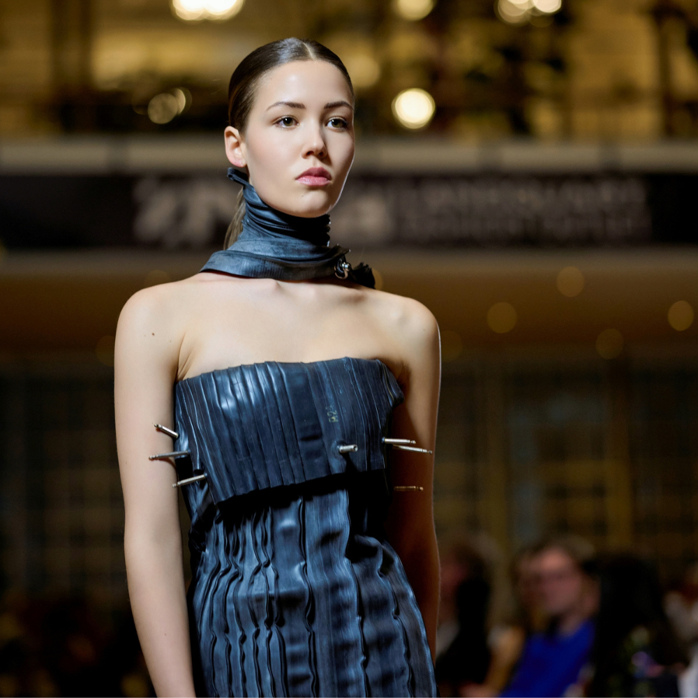 Upcycled black rubber mini Dress perfect for statement styling. Upgrade your look today. Shop now!!