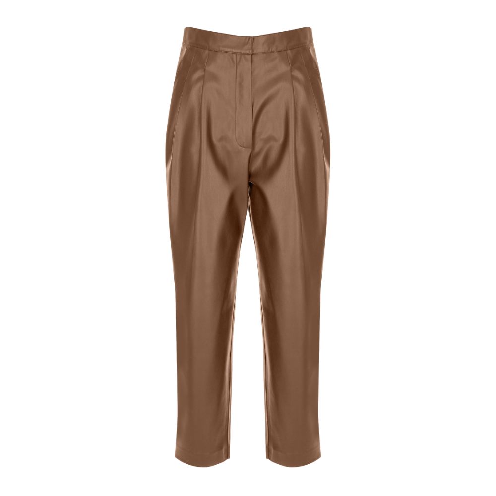 Vegan-Leather High-Rise Pant. 100% FAUX-LEATHER POLYESTER.