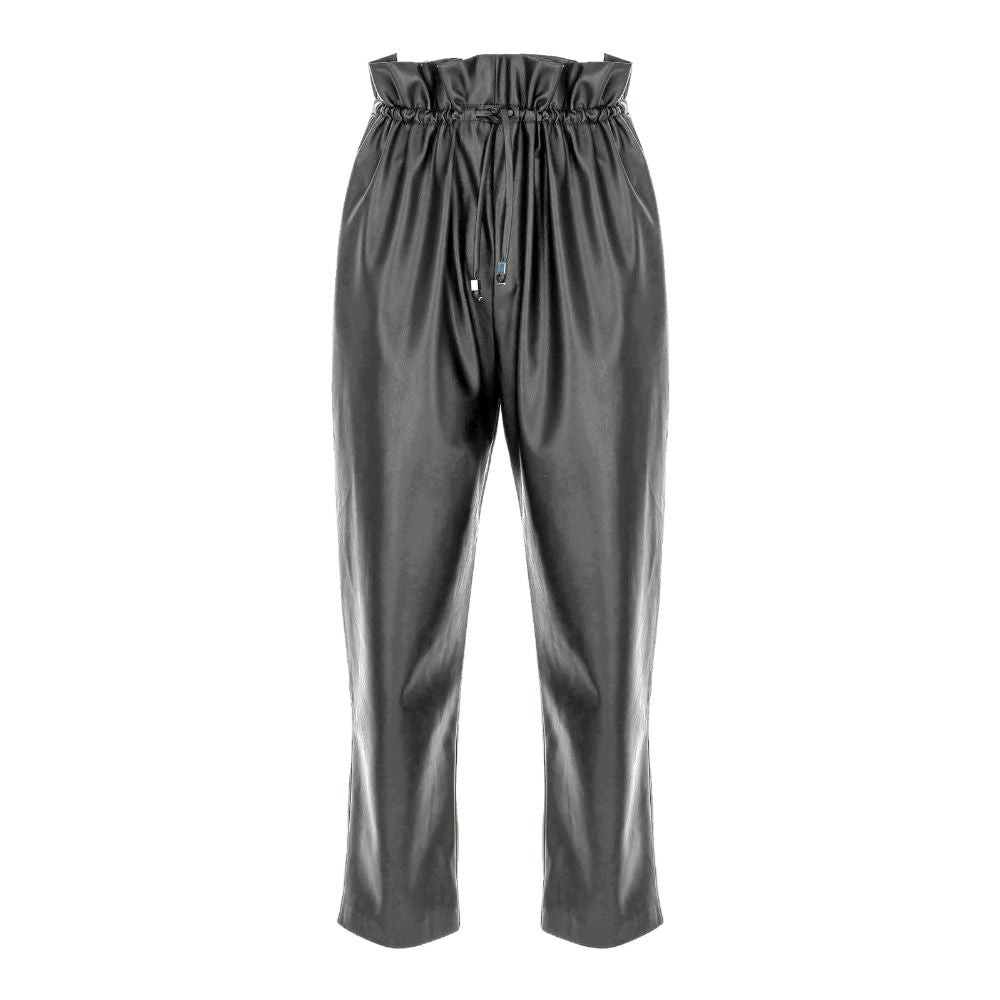 Vegan-Leather Tie-Detailed Pant. 100% FAUX-LEATHER POLYESTER.