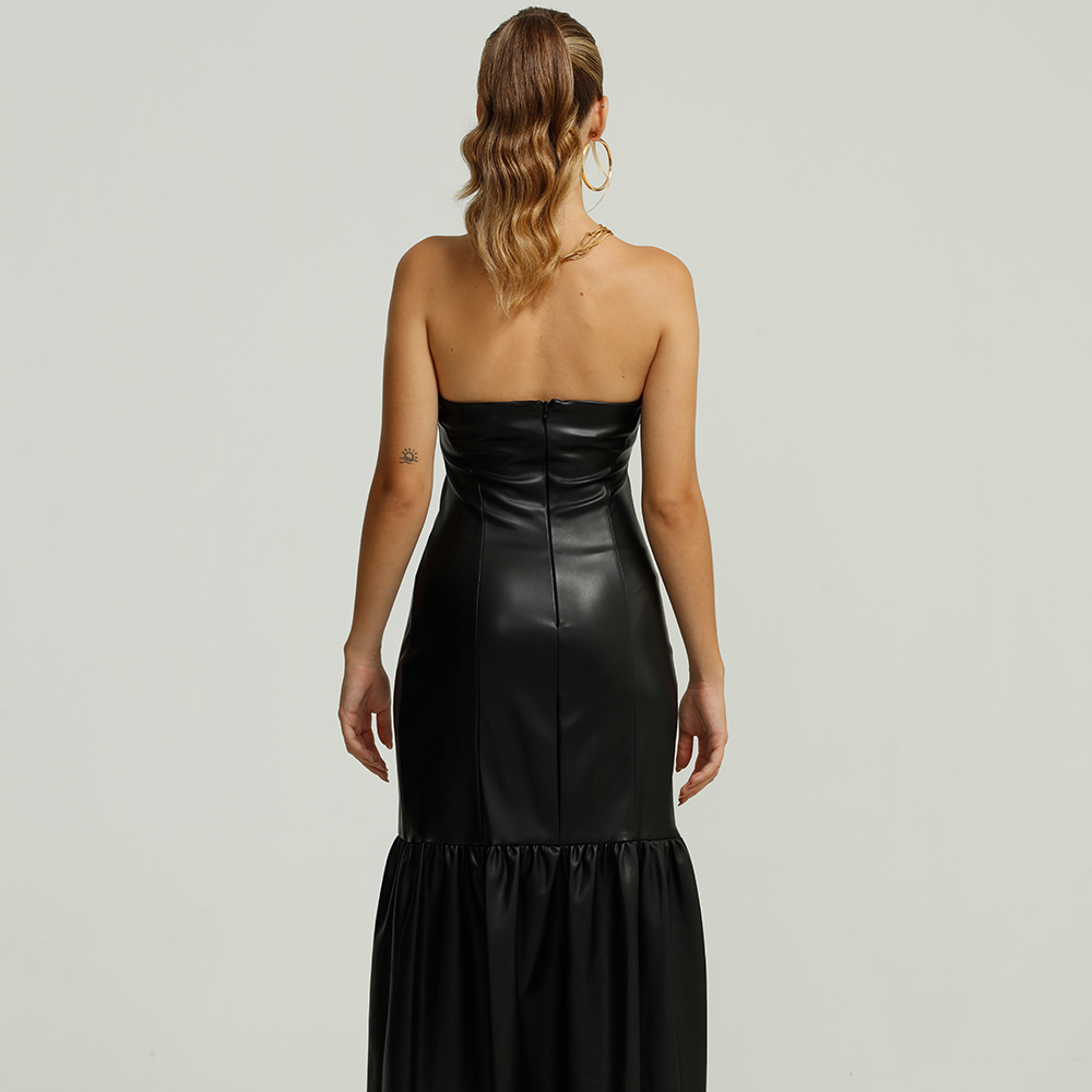 Vegan Leather Dianella Midi Dress