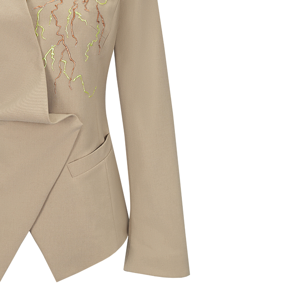 Make a mark in luxury clothing with the Versatile Blazer With Silicone Pattern. Shop Now!