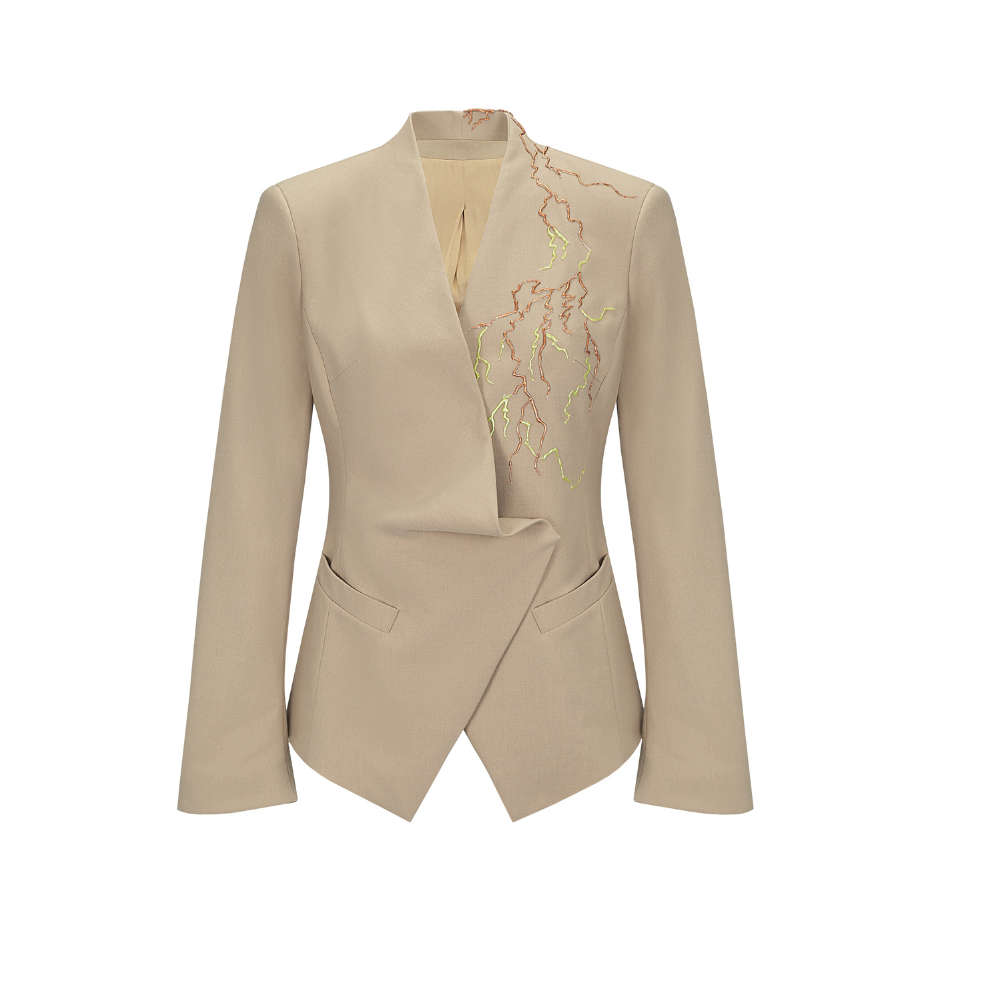 Make a mark in luxury clothing with the Versatile Blazer With Silicone Pattern. Shop Now!