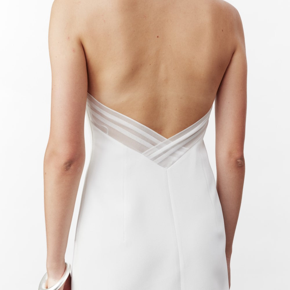 Violette Mini Crepe Dress In White