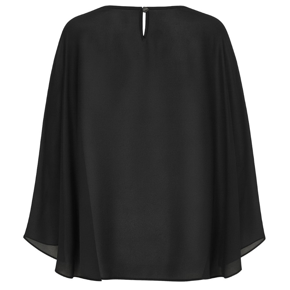 Viona Chiffon Cape Black