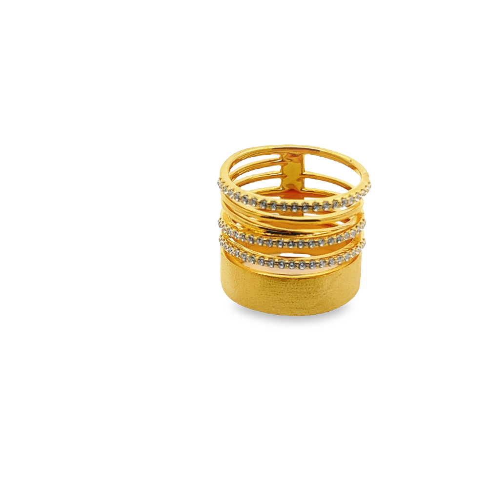 Shop online premium 18K gold-dipped sterling silver wrap ring with dazzling cubic zirconia rows.