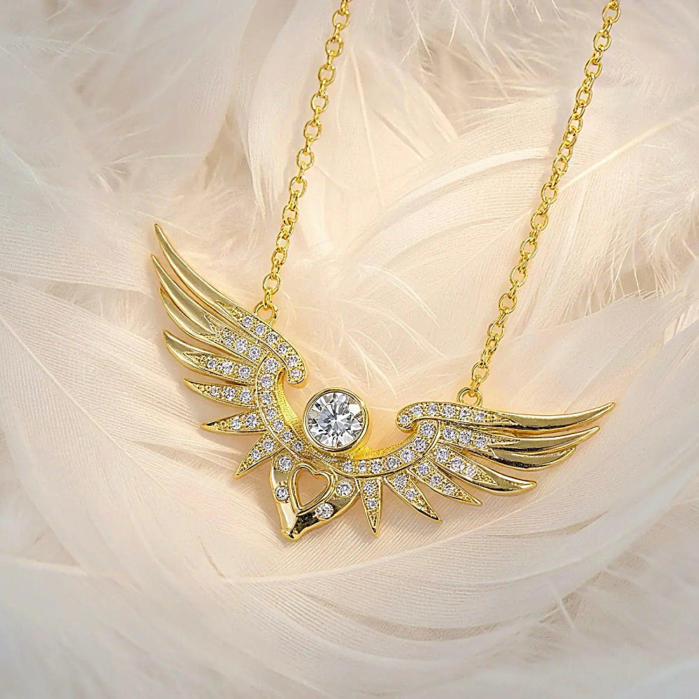 Discover the Winged Heart Gold Vermeil Necklace at The Luxe Maison, featuring an elegant winged heart design crafted in luminous 18K gold vermeil.