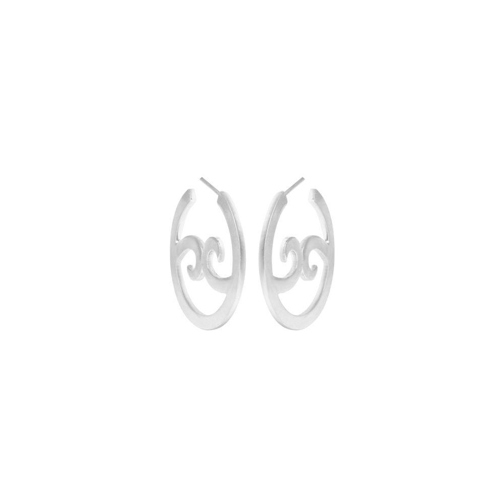 Yin-Yang Wave Hoops are inspired by the merging of the curling water waves, which represent the fluidity of nature.