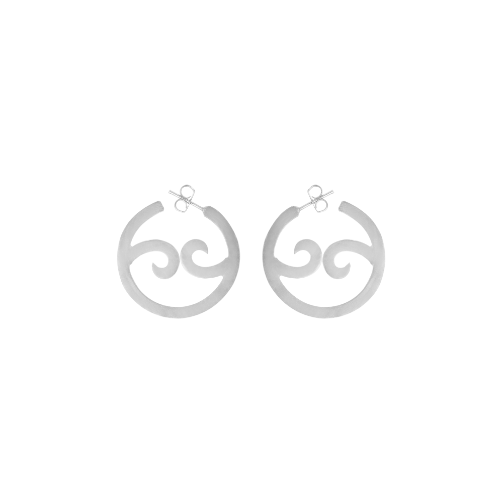 Yin-Yang Wave Hoops are inspired by the merging of the curling water waves, which represent the fluidity of nature.