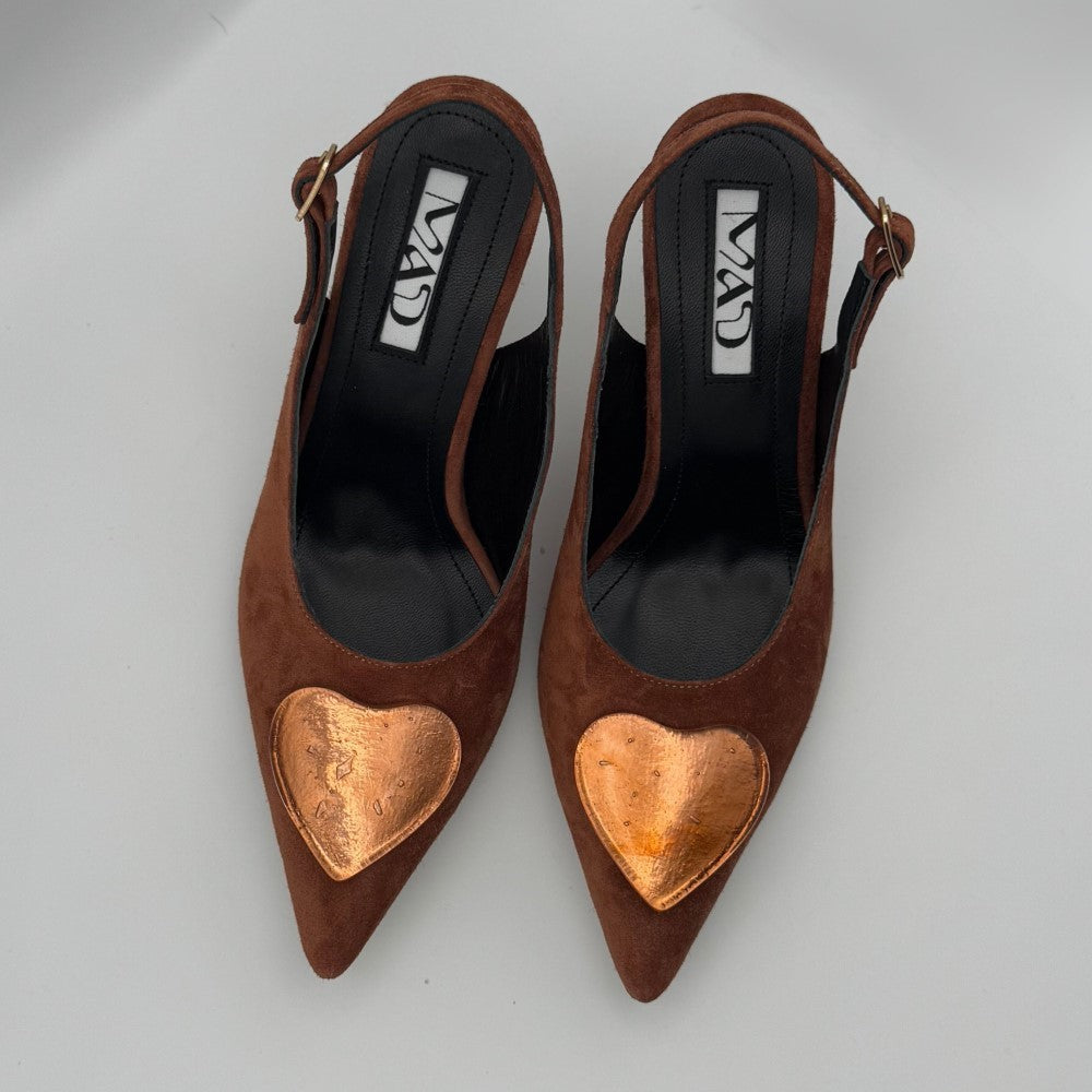 Embrace Yoko Slingback Cognac Suede best slingback pumps with bold charm Shop Now!