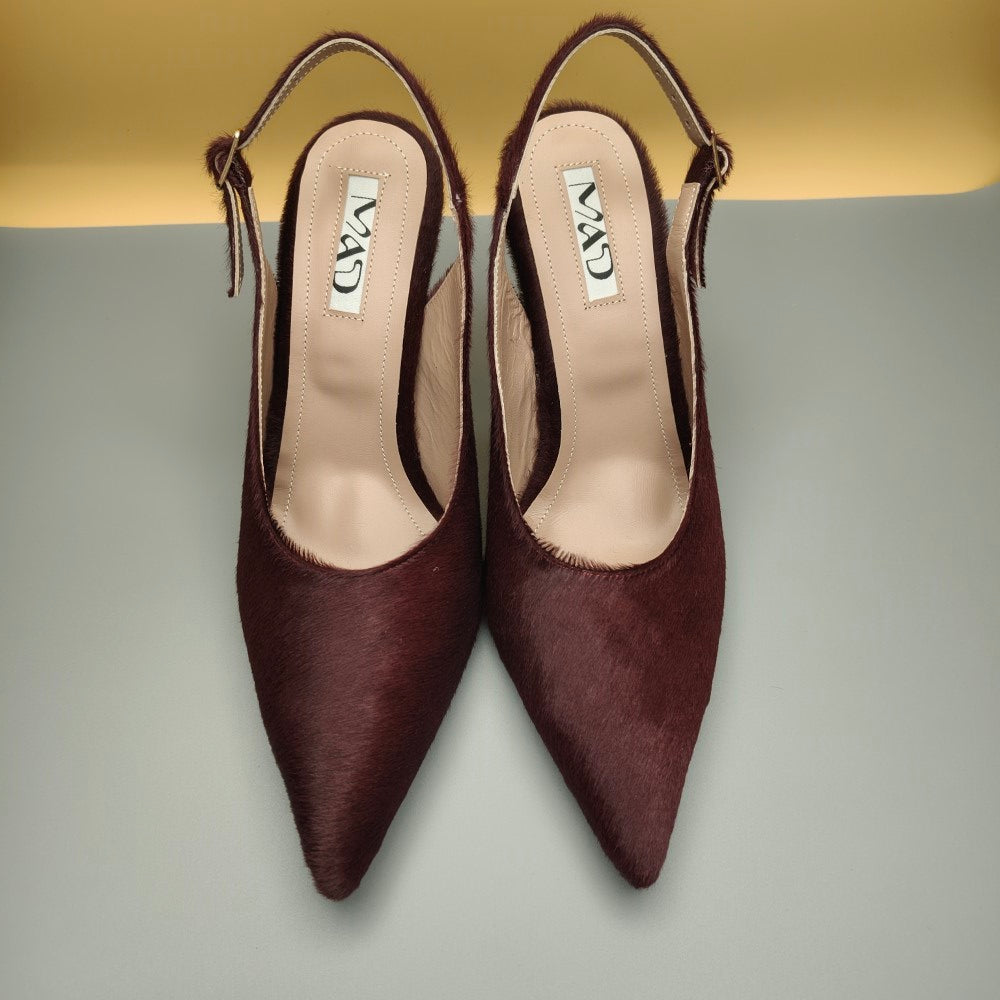 Experience Yoko Slingback Merlot Pony best slingback pumps in timeless beauty Shop Now!