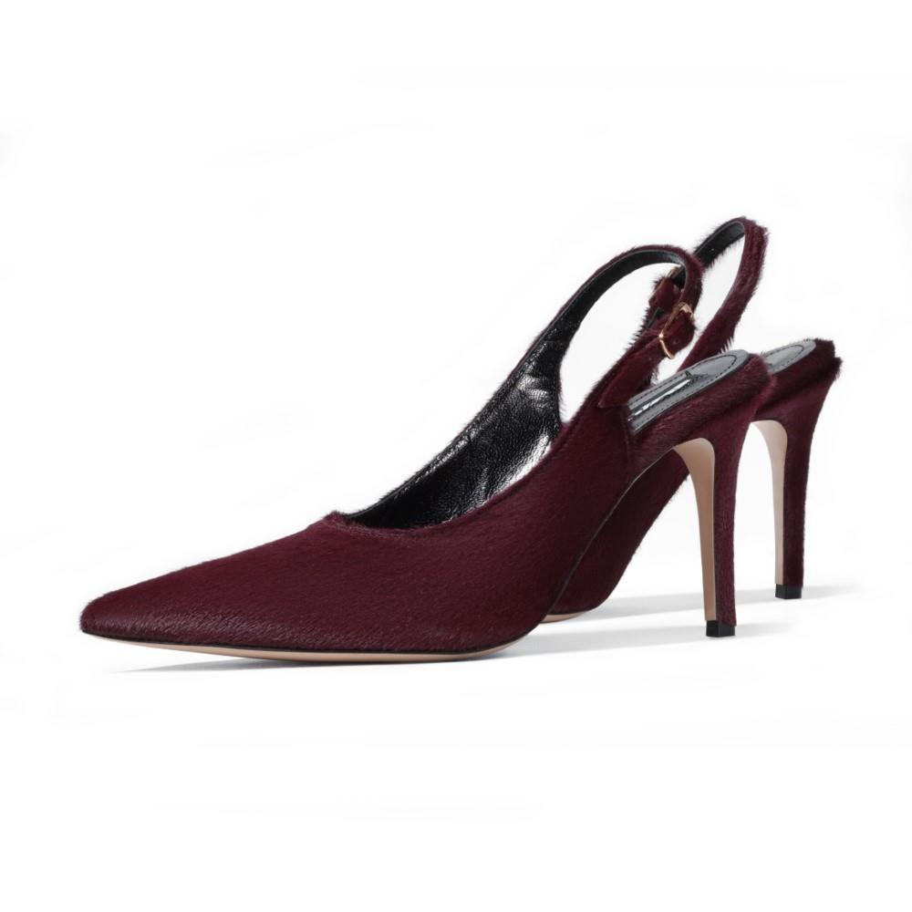 Experience Yoko Slingback Merlot Pony best slingback pumps in timeless beauty Shop Now!