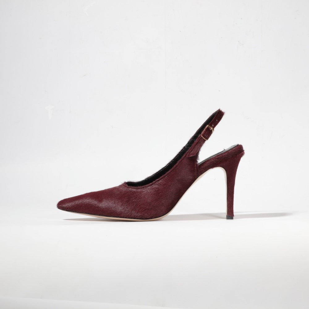 Experience Yoko Slingback Merlot Pony best slingback pumps in timeless beauty Shop Now!
