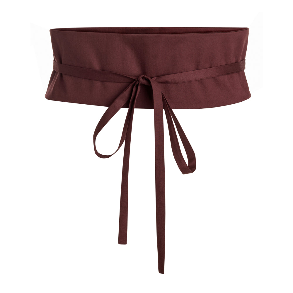Discover the Zen Cummerbund Belt at The Luxe Maison, featuring an Obi-style design with long tie straps to define the waist and complement wide poplin styles.