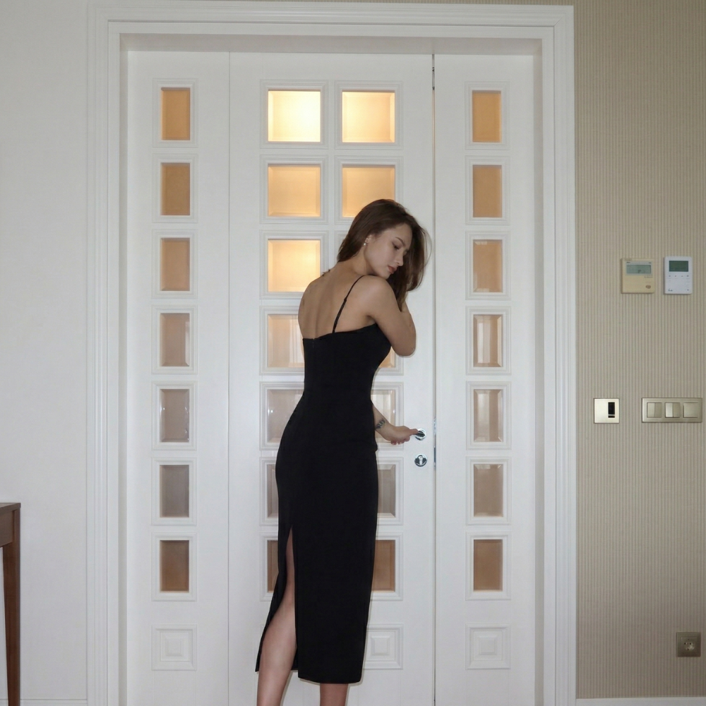 Elegant corset dress with cutout bust and push-up cups. Shop now